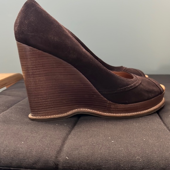 Shoes - KORS brown suede wedge